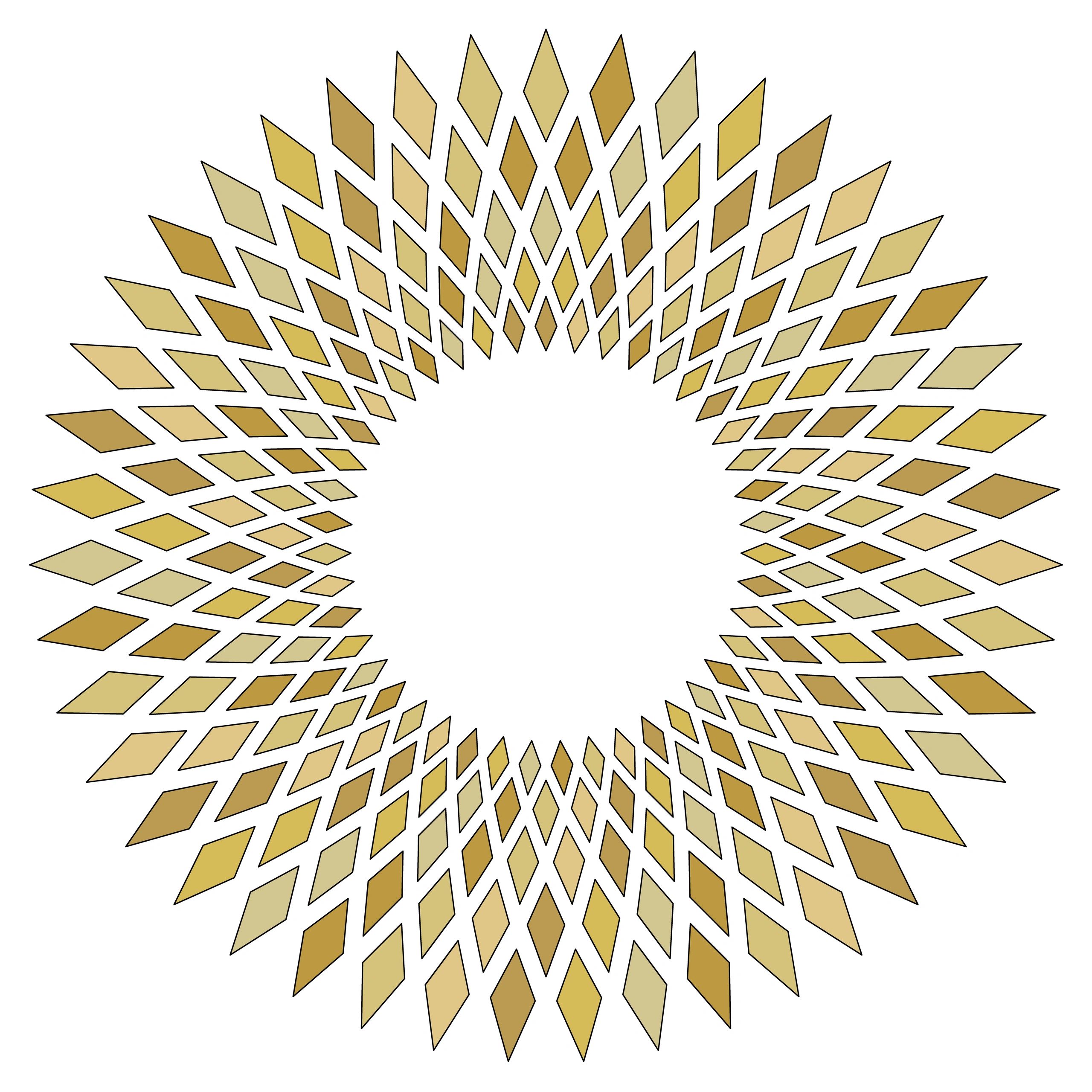 Abstract golden emblem representing a guided heartbreak recovery course